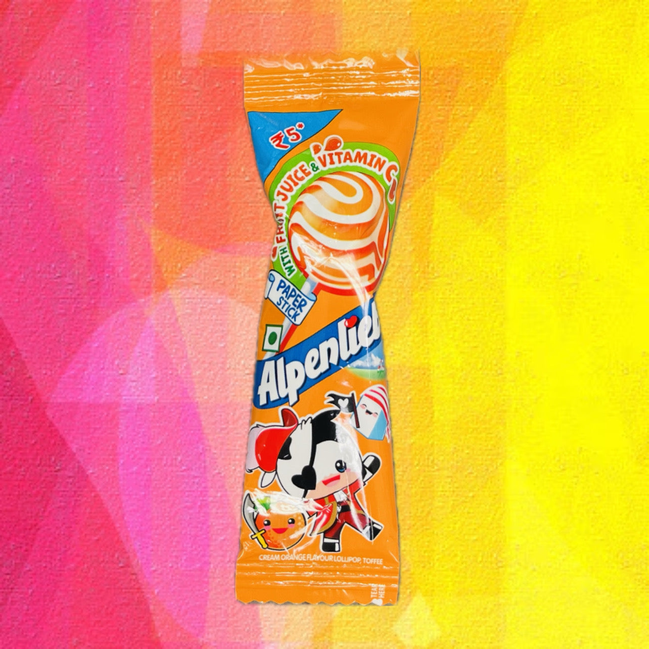 Alpenliebe Lollipop cream orange Flavour