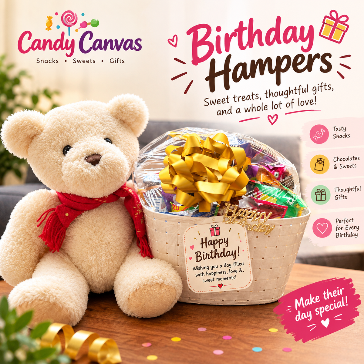 Birthday Gift Hamper with Teddy